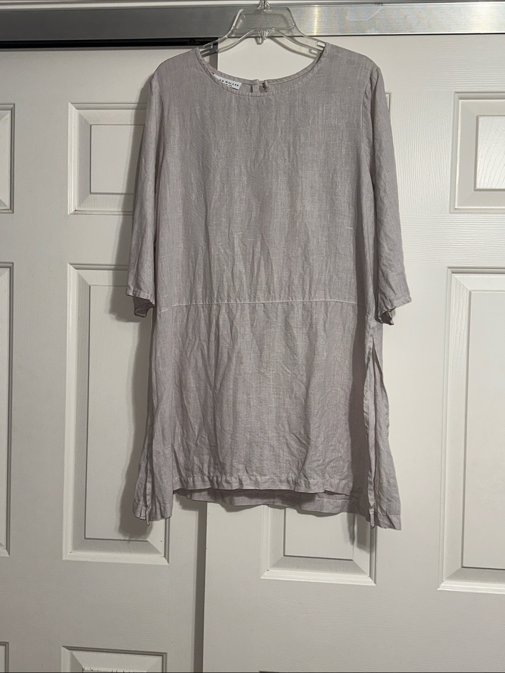 bryn Walker Beige Linen Tunic Top